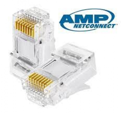 Conector RJ45 Cat.5e AMP Commscope 50 Peças