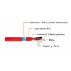 CABO P/ SENSOR DE ALRME SHIELD. 3 X 1,5 MM ( BLINDADO EM FITA ) VERMELHO